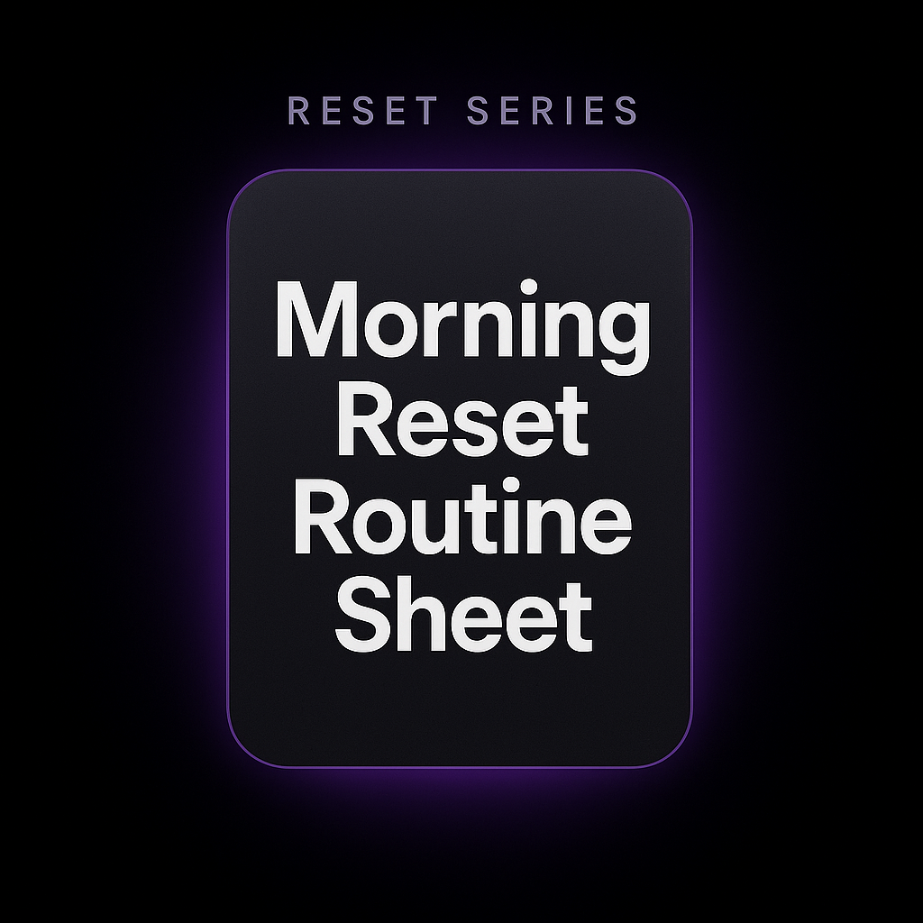 Morning Reset Routine (Daily Action Planner + Productivity Worksheet PDF)