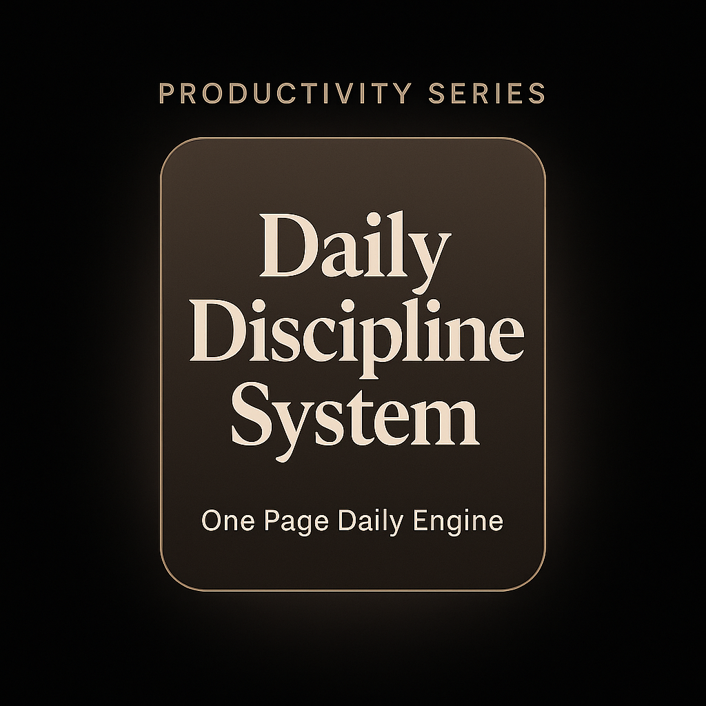 Daily Discipline System
One-Page Engine to Build Unbreakable Consistency