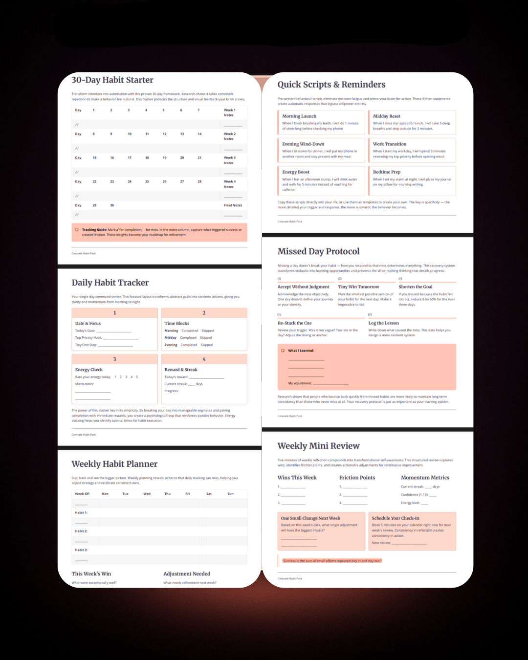 Reset Series - Habits Tracker & Daily Planner (Digital, Printable)