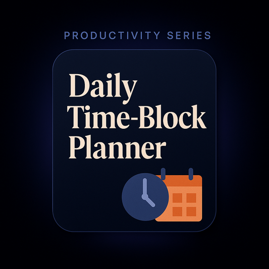 Daily Time-Block Planner Printable | Hourly Schedule + Productivity Template