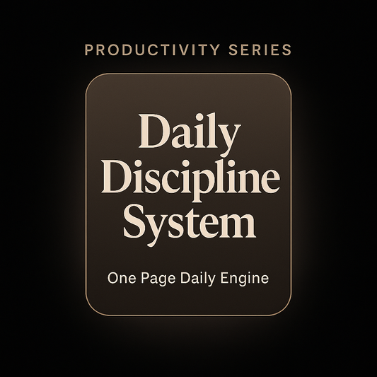 Daily Discipline System
One-Page Engine to Build Unbreakable Consistency