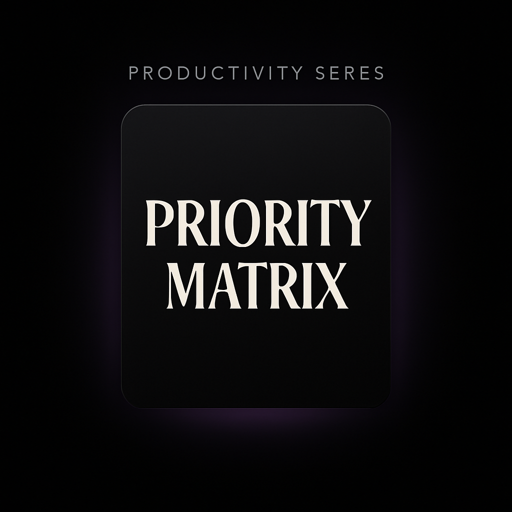Priority Matrix Template -  Eisenhower Decision-Making Printable (Instant Download)
